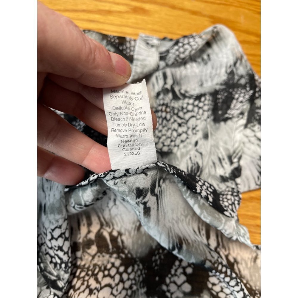 Cabi Python Snake Print Sheer Button Top Chiffon … - image 8